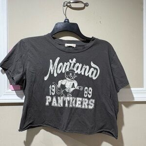 Altar'd State Charcoal Graphic Crop Top